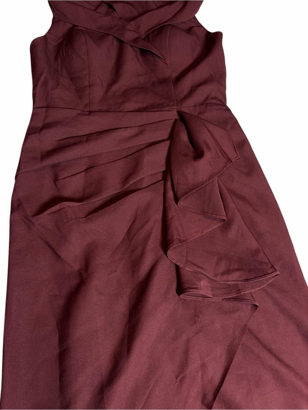 JASAMBAC Womens Off Shoulder V Neck Ruched Bodycon Formal Dress Sz 8 - Picture 4 of 9